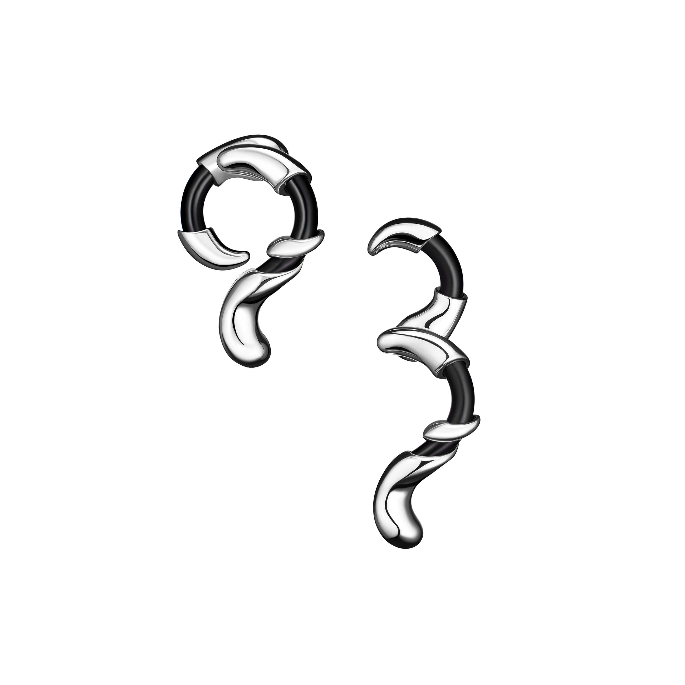 E-970-S-NEOPRENE-SERPENT-EARRINGS-min