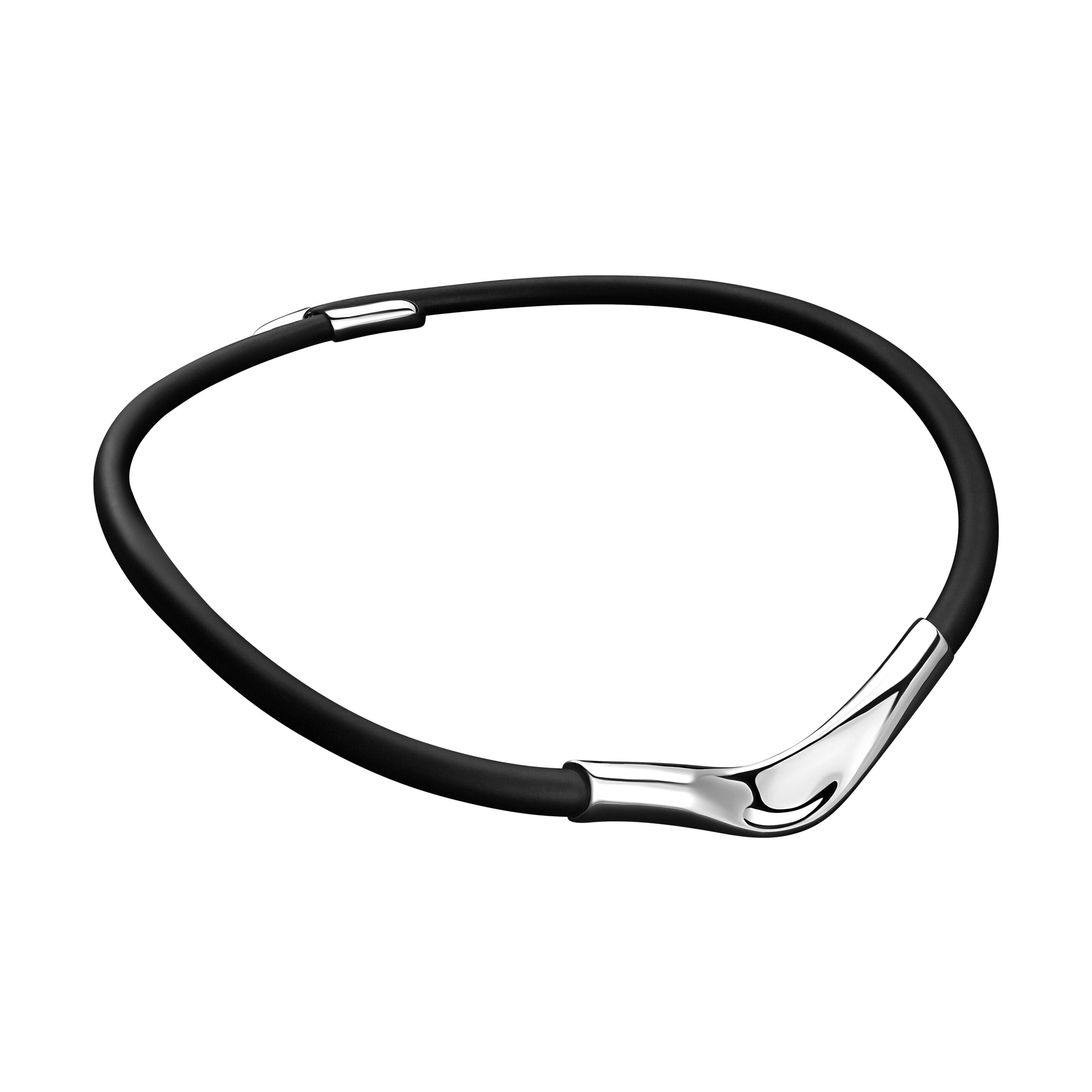 New York Collier - silver and neoprene collier named for New York by Minas Athens, designed 1997